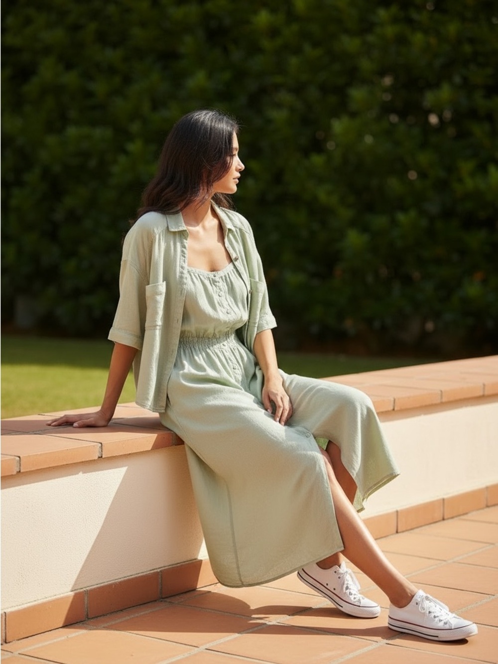 Zara Sage Linen Set Size S